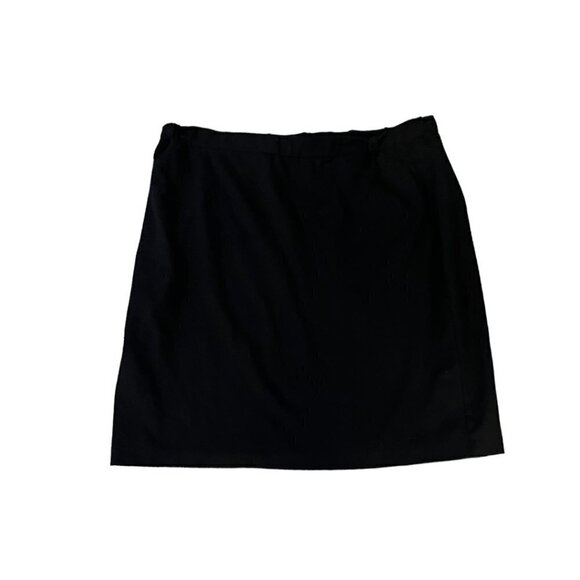 Frank Walder Plus Size 22 Black Skirt Elastic Waist Knee Length - Picture 1 of 4